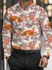 Camisa casual para hombre, cómoda y versátil, con diseño de estampado digital y manga larga, perfecta para fiestas y ropa de club.