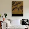 Pintura decorativa para sala de estar estilo chinês com bambu e tinta nova pintura suspensa Zen para sala de estar pintura decorativa de arte com bambu e tinta
