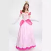 Fantasia de Halloween Mario Bridget Princesa rosa pricess Traje de Palco Rainha da Festa Vestido