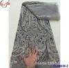 Vestido de novia francés con bordado de cuentas láser, tela de encaje con lentejuelas para novia