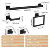 Juego Personalizado de Almacenamiento para Baño de Cinco Piezas, Barra para Toallas de Acero Inoxidable, Portarrollos de Papel Higiénico, Ganchos para Clavar, Juego de Accesorios para Baño