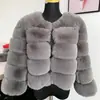 Fabricante de Peles Haining Atacado Outono e Inverno Novo Quente Casual Costura Feminino Pele de Raposa Sintética Casaco Roupas Femininas