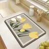Tapete Drenante para Bancada de Cozinha Tapete Absorvente de Terra de Diatomáceas Jogo Americano para Louça Tigela Prato Tapete para Fogão Pia Tapete Barreira de Água para Mesa