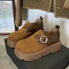 Zapatos casuales de suela gruesa para mujer, nueva colección otoño 2026, mocasines marrones, que aumentan la altura, totalmente cerrados, planos casuales, zapatos de mujer
