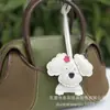 Nova Série Miu Bolsa Pingente Cachorro de Pelúcia Cacheado Couro PU Pingente Fofo de Chaveiro de Cachorro Pingente de Couro