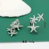 Brinco de Clipe Estrela do Mar com Zircônia Luochen Sem Furo Europeu e Americano Estiloso Moda Tendência Nicho Brincos Totalmente de Diamante para Mulheres
