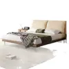Cama de chenilla estilo vintage oreja de elefante, extraíble y lavable, cama doble tapizada para dormitorio principal, cama de boda de madera maciza de fresno