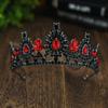 Corona para el Cabello Nupcial Europeo y Americano Tocado Cruzado de Venta Caliente Transfronteriza Cumpleaños Pedrería Corona Oscura Disfraz de Halloween Accesorios Barrocos