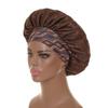 Touca de Dormir de Cetim Floral + Estampa de Leopardo Europeia Mais Vendida Touca Redonda com Aba Larga Estampada Étnica Touca para Cuidados com o Cabelo Touca para Permanente de Beleza