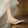 Zapatos de Mujer Originales de Punta Fina Color Nude 2021 Nuevos Versátiles Elegantes Tacones de Aguja Ol Zapatos de Oficina