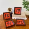 Nuevo Estilo Chino Estilo Festivo Marco de Fotos Caligrafía Pintura Adornos de Escritorio Fu Lu Shou Mesa Sala de Estar Decoraciones para el Hogar Regalo