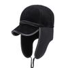 Boné de beisebol masculino de meia-idade à prova de frio, grosso e quente, proteção auricular Lei Feng, chapéu de língua de pato da moda para atividades ao ar livre