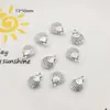 Liga retrô Concha de prata estrela-do-mar coração de pêssego contas de expressão DIY brincos chaveiro Material de pingente de joia