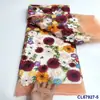 Moda primavera y verano bordado estilo bosque, apliques grandes de hilo de colores bordados a máquina, base de malla de gasa ligera tela de encaje bordado, encaje 3D