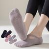 Calcetines de yoga antideslizantes para el suelo calcetines de algodón Calcetines tipo mocasín para mujer base de toalla silicona amortiguadora antideslizante boca poco profunda invisible calcetines de interior