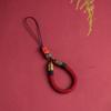 Cordão para Celular Pixiu de Cinábrio Pulseira de Anel Curto Corrente de Celular Chinesa Retrô Tecida à Mão U Disk