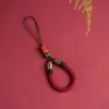 Lanyard de Muñeca para Teléfono Corto Tejido a Mano, Pulsera Anillo para Mujeres, Duradero y Exquisito, con Diseño de Loto y Vintage