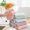 Trapo Absorbente No Pegajoso de Terciopelo de Coral para Limpieza de Cocina, Esponja Descontaminante Engrosada, Paño para Lavar Platos de Doble Cara Bicolor
