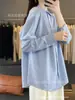 Cardigan de Tricô Listrado de Veludo Andy Outono Inverno 2026 Novo Feminino Gola Polo Manga Longa Solto Casaco Suéter