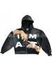 Cárdigan con Capucha Estampado de Letras Hip-Hop Americano para Hombres y Mujeres Sudadera Holgada con Cremallera Comercio Exterior Transfronterizo Estilo Nuevo Primavera y Otoño