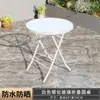 Mesa de Comedor Redonda Plegable Blanca de Vidrio Templado para Exteriores, Mesa de Comedor para el Hogar con una Mesa y Dos Sillas, Mesa de Té Pequeña para Balcón