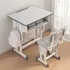 Escritorio Estilo Escuela para Estudiantes de Primaria, Juego de Escritorio y Silla de Estudio para Niños para Uso en Casa para Niños y Niñas, Juego de Escritorio para Tareas