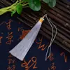 13CM Seda de Hielo Borla Nudo Chino Accesorio Colgante para Coche Material Hecho a Mano DIY Borla de Abanico Hilo Dorado Bicolor Borla Colgante Pequeña