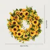 Guirlanda de Flores Artificiais de Girassol para Pendurar na Parede da Amazon Transfronteiriça, Círculo de Cipó, Decoração de Porta e Janela, Enfeite Pendurado, Presente