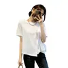 Camiseta de Manga Corta con Borde Irregular de Volantes para Mujer, Diseño de Verano Talla Grande, Top Favorecedor y Adelgazante