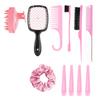 Traje de peine de peluquería doméstico transfronterizo Peine de cola puntiaguda Peine de dientes anchos Peine de maquillaje multifuncional Cepillo para cejas Lata para ver de alta presión Horquilla para el cabello