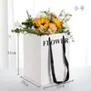 Bolsa de Regalo con Asa de Cartulina Blanca Gruesa Personalizada de 300g para Ramos Hechos a Mano y Arreglos Florales