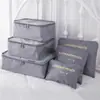 Neceser de viaje estilo coreano Juego de seis piezas Neceser Impermeable Bolsa organizadora de ropa Malla fina engrosada Juego de 6 piezas para maleta