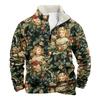 2024 Europa y Estados Unidos transfronterizo invierno nuevo Papá Noel Navidad chaqueta acolchada de algodón para hombre manga larga cuello alto suéter media cremallera