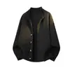 2026 Transfronterizo Otoño e Invierno Nuevo Suéter Holgado Estilo Perezoso con Cuello Alto Abotonado para Hombre Talla Grande Moda Casual Tejidos