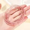 Jingdong Jewelry 5A Cristal de Fresa Blanco Natural Pulsera de Múltiples Círculos para Novia Pulsera de Estilo Lujo Ligero de Moda Venta al por Mayor