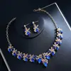 Joyería Europea y Americana, Lujo Ligero y de Gama Alta con Circonia, Accesorios Nupciales de Boda, Conjunto para Vestido de Banquete, Conjunto de Joyería al por Mayor para Mujer