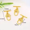 Cierre de pinza OT bañado en oro de 18 quilates sobre cobre con alta retención de color, cierre para joyería, cadena de extremo para accesorios, cierre de conexión DIY para collares y pulseras