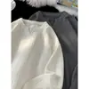 Camiseta de Cor Sólida com Decote V e Manga Longa para Homem no Outono, Camiseta Casual, Gola Redonda Solta, Camisa Básica Tendência, Roupas de Cima para Homem