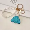 Chaveiro Pingente Corrente de Pérolas para Vestido 3D com Strass de Argila Venda Quente Transfronteiriça Chaveiro Charme para Bolsa de Luxo Leve