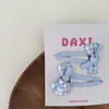 Nova Combinação de Presilha de Cabelo e Faixa de Cabelo com Laço Xadrez Fita Azul para Cabelo de Bebê Presilha Lateral Elástico