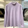 Camiseta base de manga larga de terciopelo cepillado doble cara con cuello de encaje de oreja de madera Zhongling para ir al trabajo 45-65kg 710