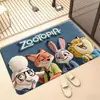 Capacho de Entrada Cartoon Zootopia Diatomito Secagem Rápida Absorvente de Água Resistente à Sujeira Lavável para Casa