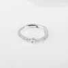 Anillo de apertura ajustable de cobre con incrustaciones de circonita, 26 letras del alfabeto inglés, joyería de moda de alto nivel y temperamento, para cruzar fronteras