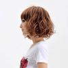 Peruca de fábrica atacado moda franja feminina cabelo curto cacheado peruca cacheada ondulada solta japonesa e coreana touca de peruca