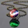 Collar de Nebulosa Galáctica Colgante Creativo de Bola de Cristal Luminosa Joyería para Mujer Verano Collar Largo Venta al por mayor Transfronteriza