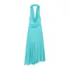 Comercio Exterior Transfronterizo Ropa de Mujer 2026 Moda Europea y Americana Ajustado Espalda Descubierta Plisado Cuello Halter Vestido para Mujer L28699
