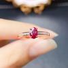 Anillo de Rubí Natural Popular al por Mayor de Fábrica Plata S925 Incrustado Piedra Principal 4*6 Joyería de Lujo Venta Directa de Fábrica