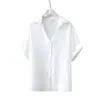 Adecuado para Personas Gordas, Camisa de Chifón de Cuello en V Suelta y Adelgazante para el Verano, Ropa de Talla Grande para Mujer, Camisa de Chifón de Moda de Manga Corta para Gordas mm
