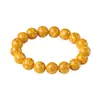 Pulsera de cuentas de la suerte de cristal natural, productos genuinos, pulsera de cinabrio de rejalgar de alta pureza para mujer, pulsera de cuentas amarillas, joyería para hombre