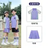 Uniforme escolar de ensino fundamental terno primavera e outono roupa esportiva conjunto de três peças uniforme de classe para crianças do primeiro ano uniforme de primavera e outono para jardim de infância